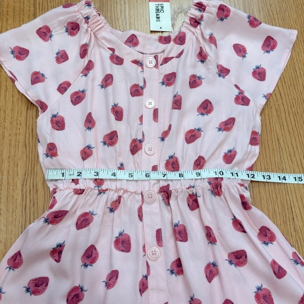Epic Threads big kids girls novelty pink strawberry pullover peasant dress